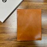 Craft Design Technology Leather Clutch Portfolio Camel on Table