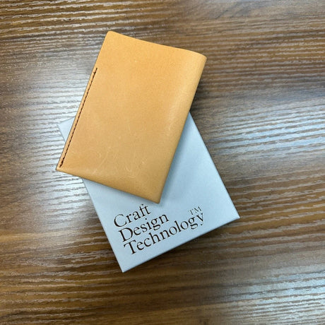 Craft Design Technology Leather Card Case Wallets  Camel on Desk