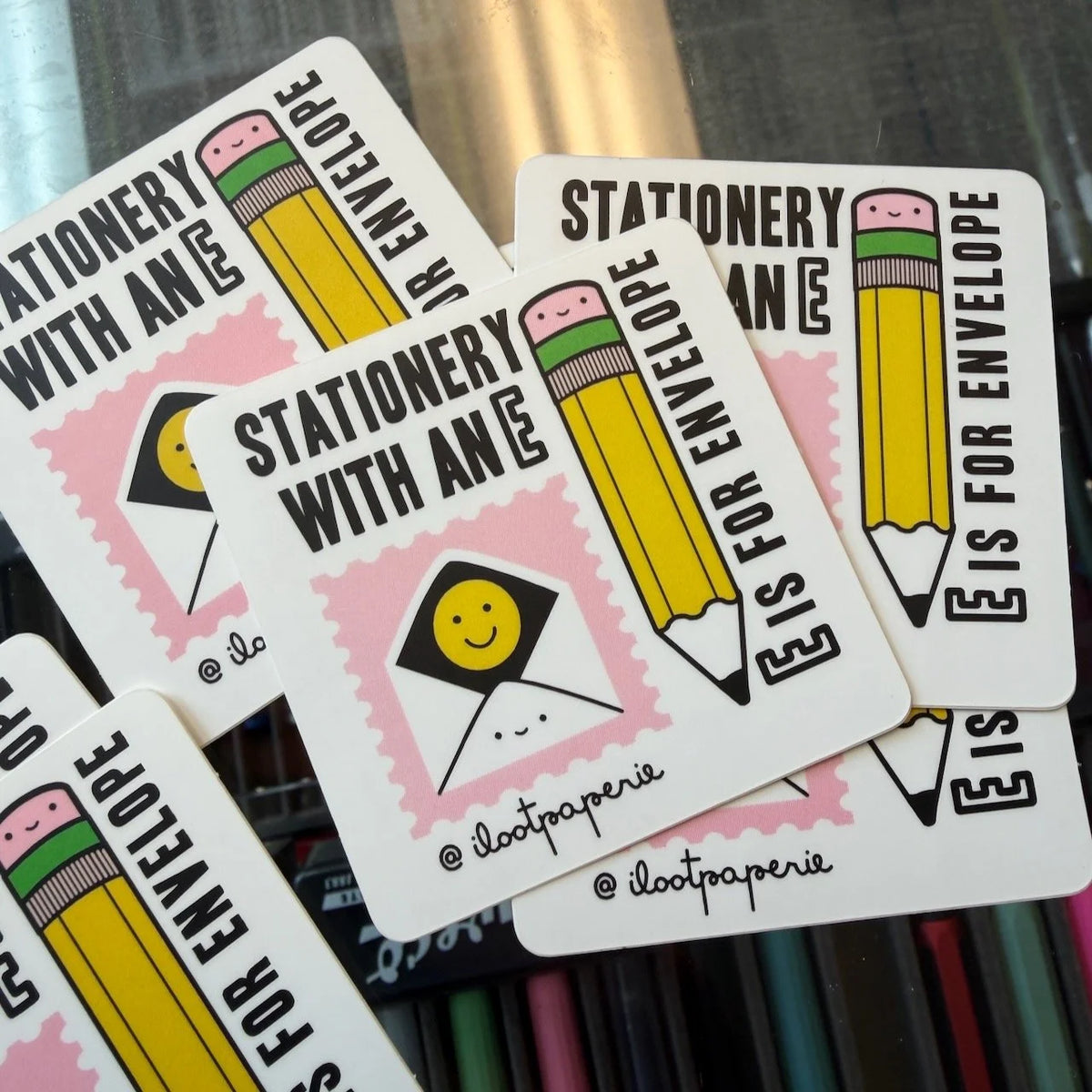 "Stationery with an E" Matte Vinyl Sticker