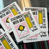 "Stationery with an E" Matte Vinyl Sticker