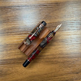 Opus 88 Harmony Fountain Pen Red Grey Uncapped