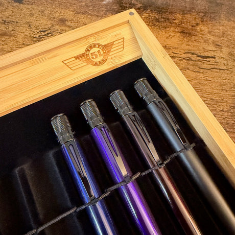 Retro 51 Stealth Lacquer Rollerballs in Pen Tray