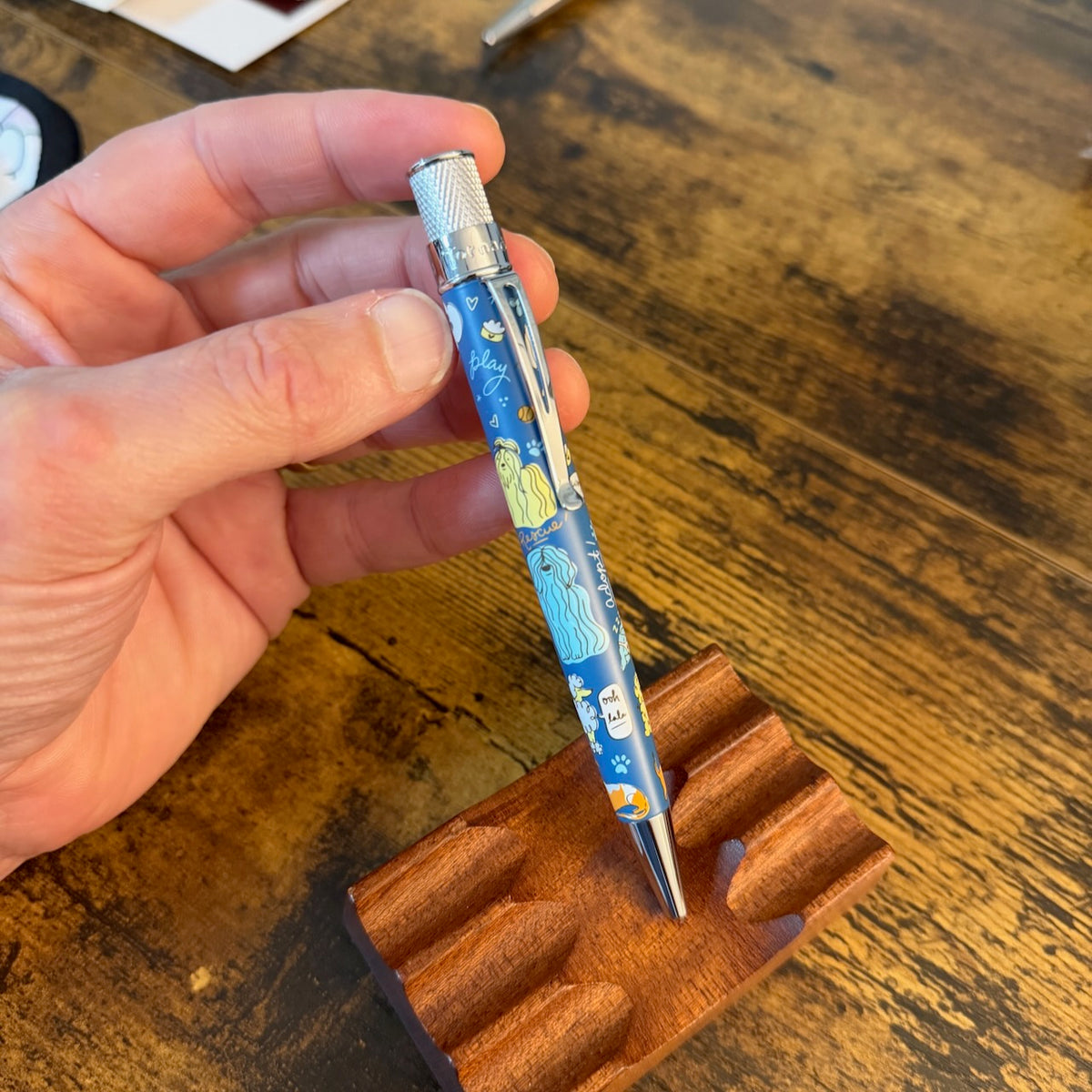 Retro 51 Tornado Rollerball Pens Rescue Series Pens Dogs Design Displayed