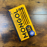Mongol #2 Woodcase pencils showing a 48-pack of wood case pencils on a wood desk