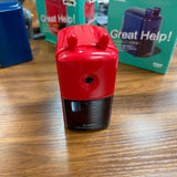 Carl Desktop Plastic Pencil Sharpener in Red Plastic