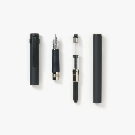 Kakimori Matte Aluminum Pen Disassembled on White Background