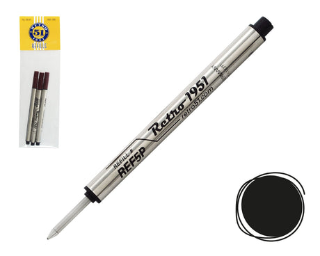 Retro 51 Black Capless Rollerball Refills