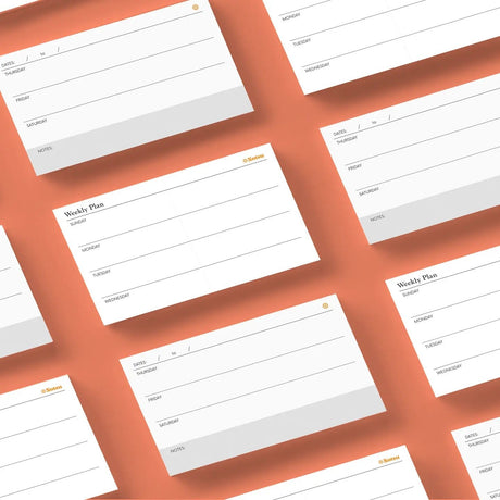 Notsu "Weekly Plan" Notecards (Horizontal 3" x 5" layout)
