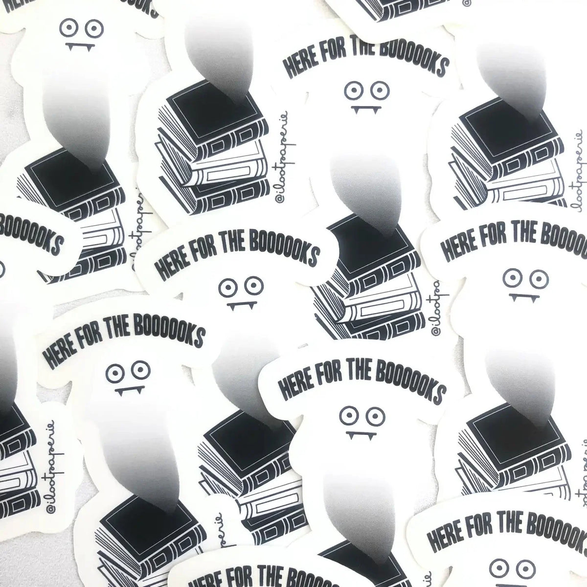 Here for the Boooooks Ghost Vinyl Sticker