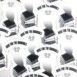 Here for the Boooooks Ghost Vinyl Sticker
