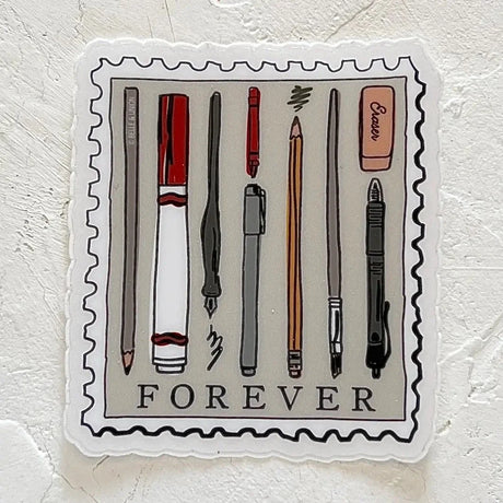 Belle & Union Vinyl Stickers Stationery Forever with Fountain Pens and Pencils