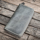 Galen Leather Zippered 3-Slot Pen Case