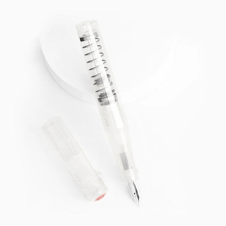 Clear TWSBI Go Fountain Pen on White Background 