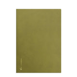 Wonderland222 A5 Notebook with Fiddlehead (dark yellow green) cover.