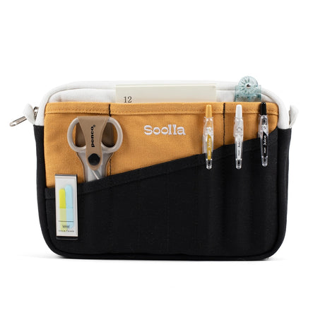 Soolla Studio Pouch in Samplehaus Colorway front view loaded with tools