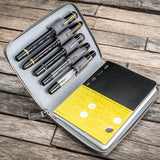 Galen Leather Zippered 5-Slot Pen Case