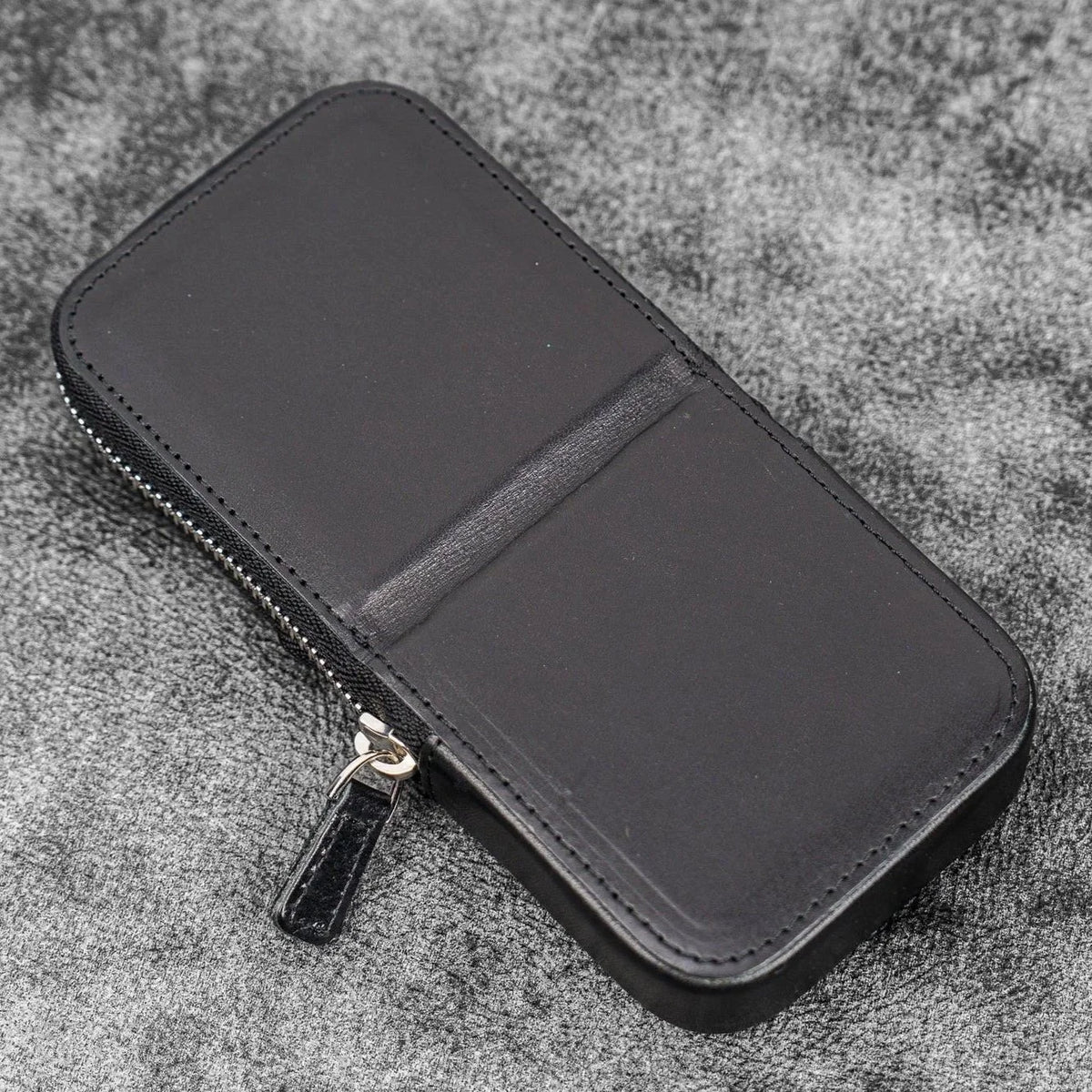 Galen Leather Magnum Opus 3-Slot Pen Case with Removable Tray (Zipper)