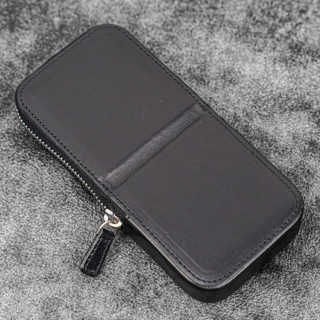 Galen Leather Magnum Opus 3-Slot Pen Case with Removable Tray (Zipper)