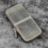 Galen Leather Magnum Opus 3-Slot Pen Case with Removable Tray (Zipper)
