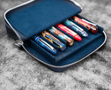 Galen Leather Magnum Opus 6-Slot Pen Case with Removable Tray (Zipper)