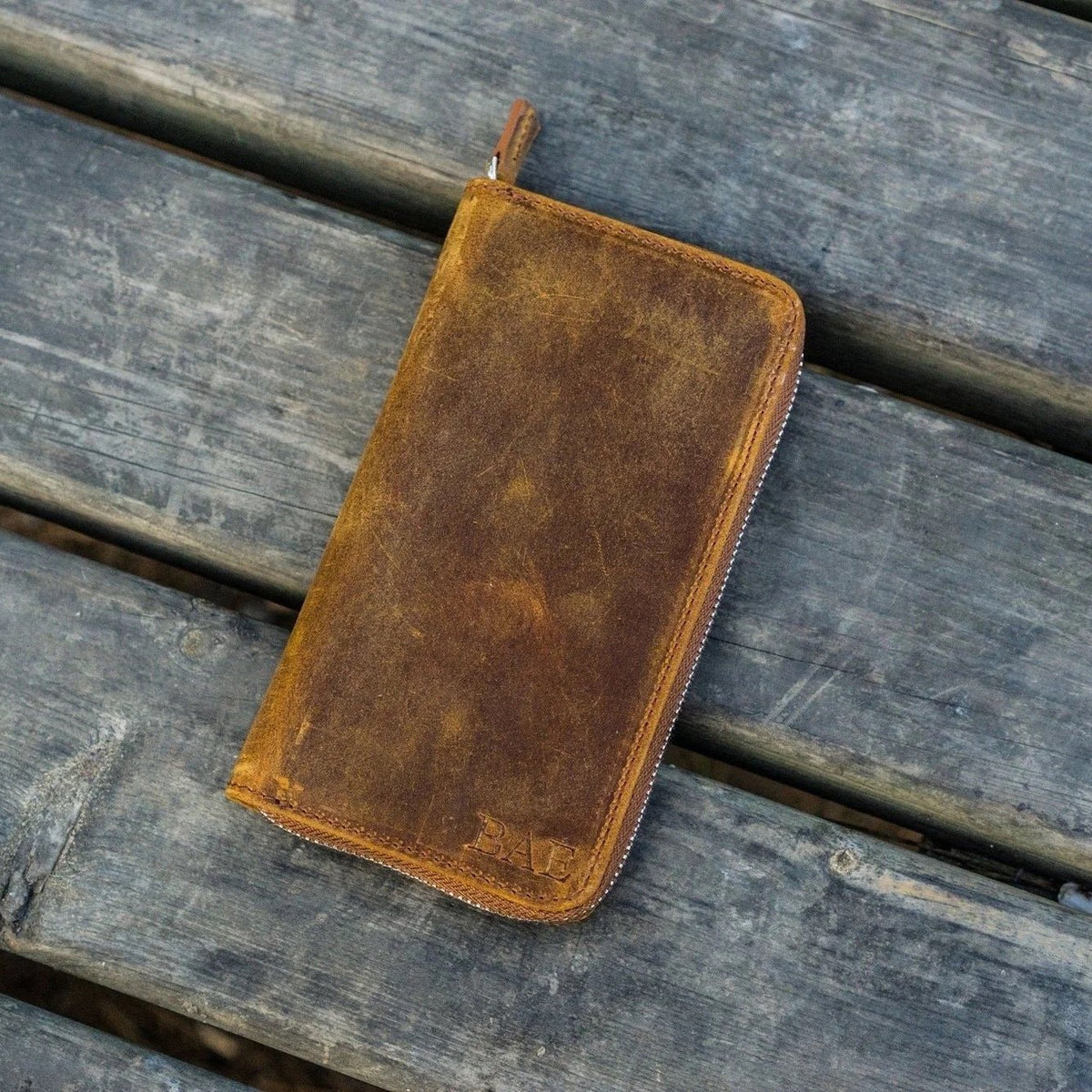 Galen Leather Zippered 3-Slot Pen Case