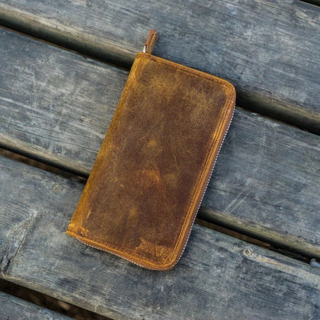 Galen Leather Zippered 3-Slot Pen Case