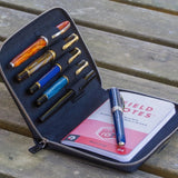 Galen Leather Zippered 5-Slot Pen Case