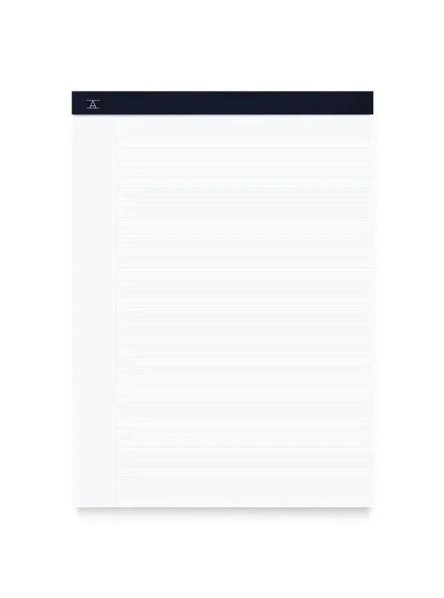 Appointed Legal Pad with lined white paper and bound with Oxford Blue bookcloth.