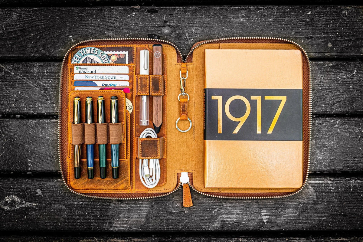 Galen Leather Zippered A5 Folios