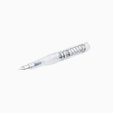 Transparent TWSBI Go pen with metallic accents on a white background