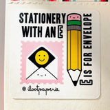 "Stationery with an E" Matte Vinyl Sticker
