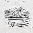 Belle & Union Vinyl Stickers Books and Flowers 