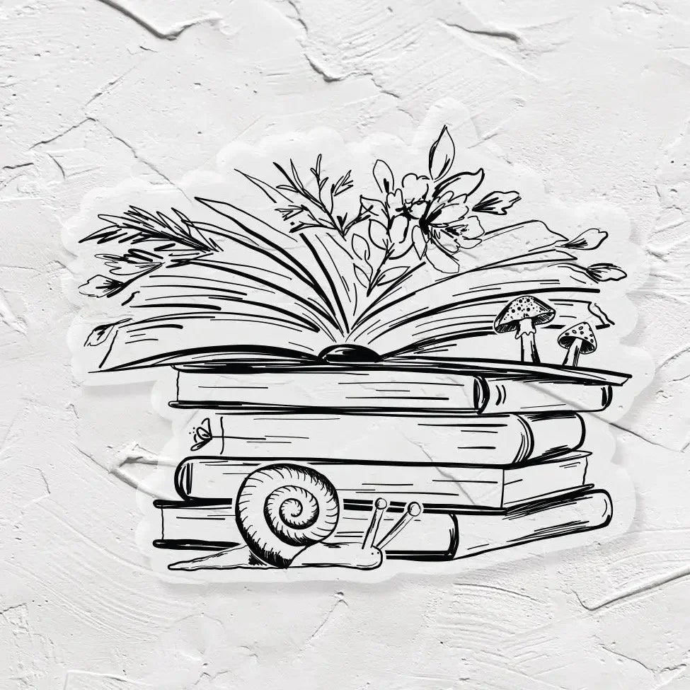 Belle & Union Vinyl Stickers Books and Flowers 
