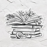Belle & Union Vinyl Stickers Books and Flowers 