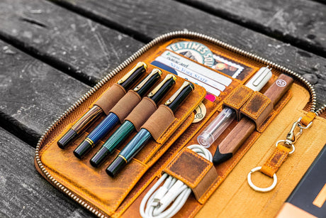 Galen Leather Zippered A5 Folios
