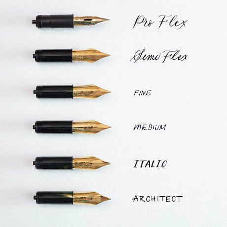 Tom's Studio Specialty Nibs with Writing Samples