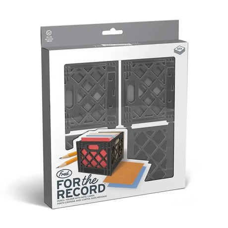 Fred & Friends For the Record Record Crate Desk Caddie Packaging