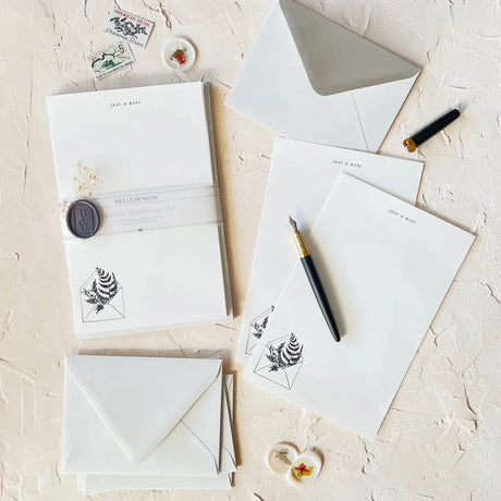 Belle & Union Letter Writing Kits showing a plant coming out of an envelope