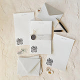 Belle & Union Letter writing kits featuring paper and envelopes with various icons