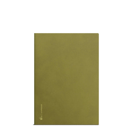 Wonderland222 B6 Notebook with Fiddlehead (dark yellow green) cover.