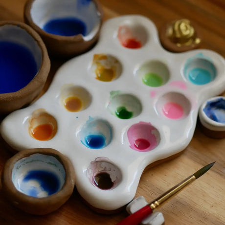 Busy Hand Studio Ceramic Paint and Ink Mixing Palettes
