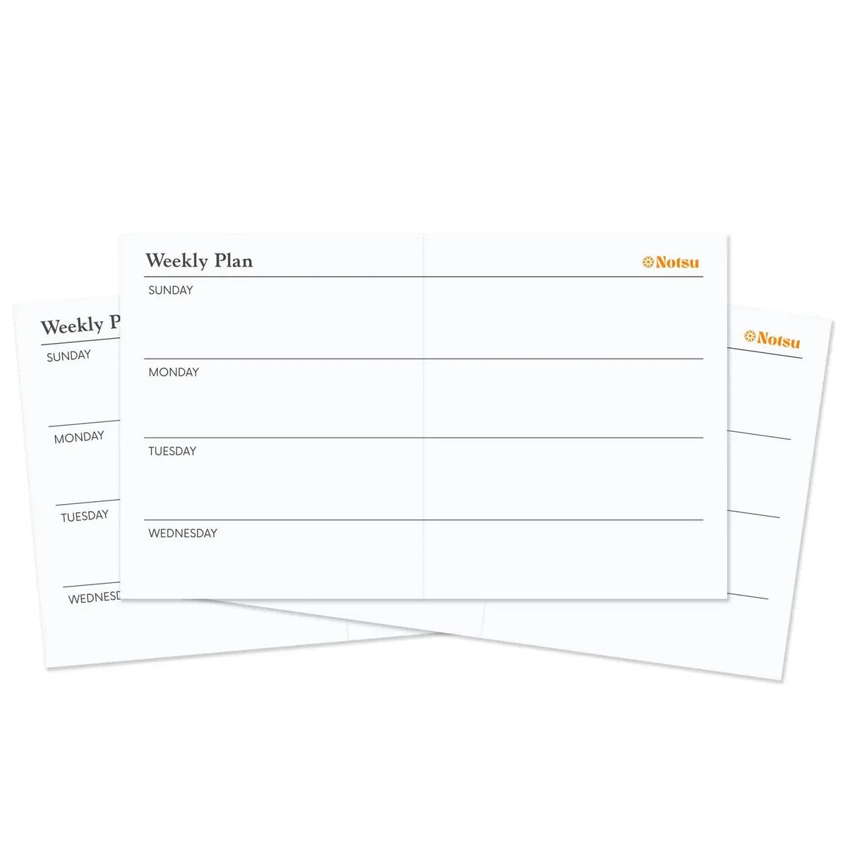 Notsu "Weekly Plan" Notecards (Horizontal 3" x 5" layout)