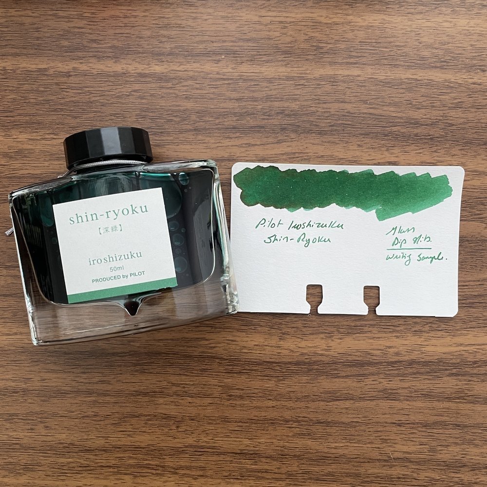Pilot Iroshizuku Fountain Pen Ink Cartridges Shin Ryoku Swatch