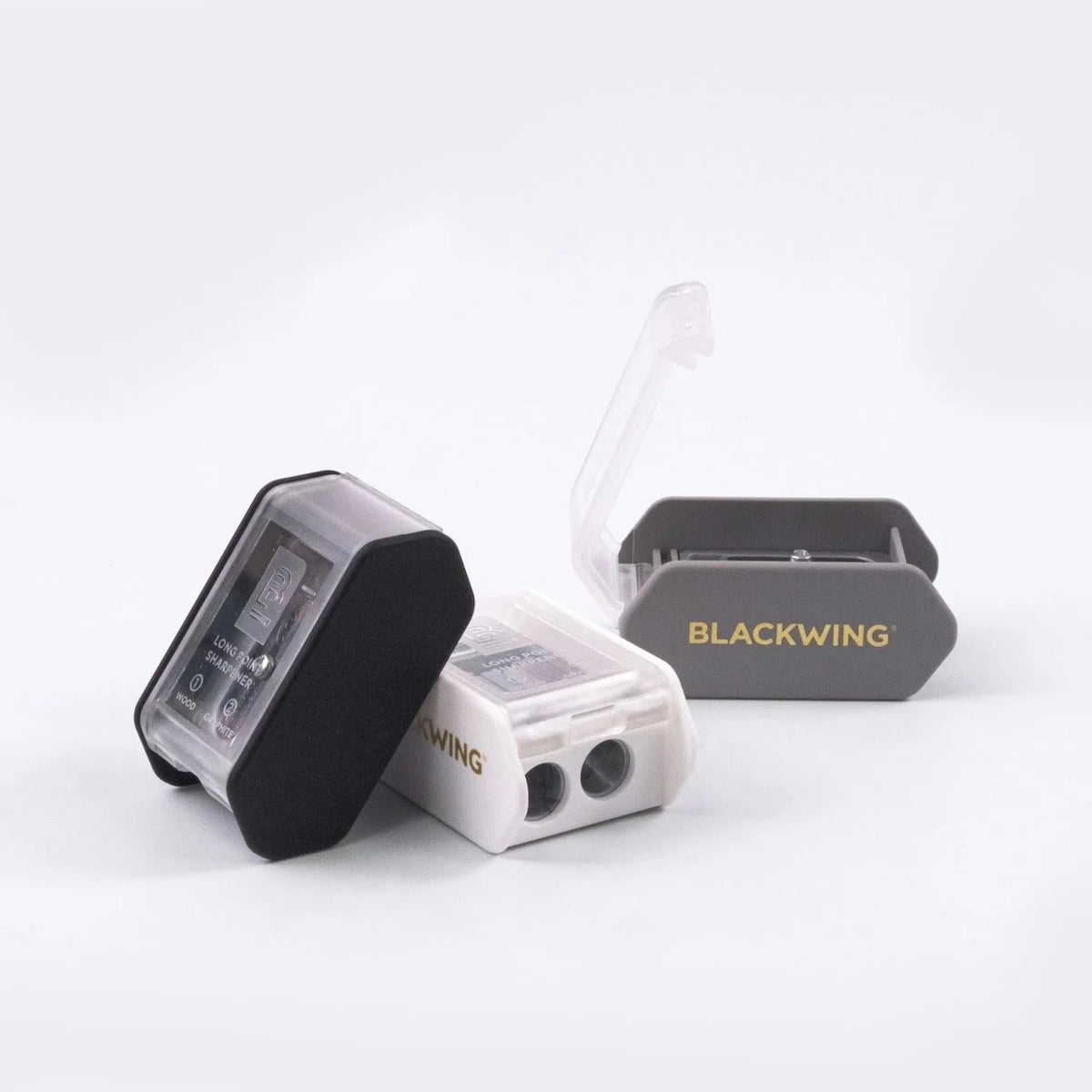 Blackwing Two-Step Sharpener Three Colors Grey Black and White