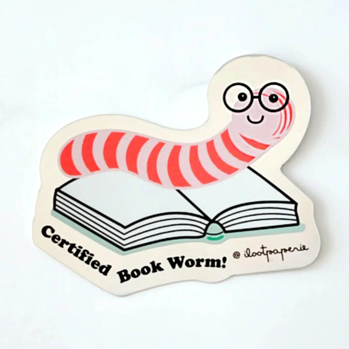 Certified Book Worm Holographic Sticker