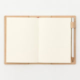 MD Product Goat Leather Cover B6 Slim Open with Pencil