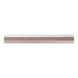 Midori Aluminum + Wood Rulers Silver and Dark Wood Horizontal
