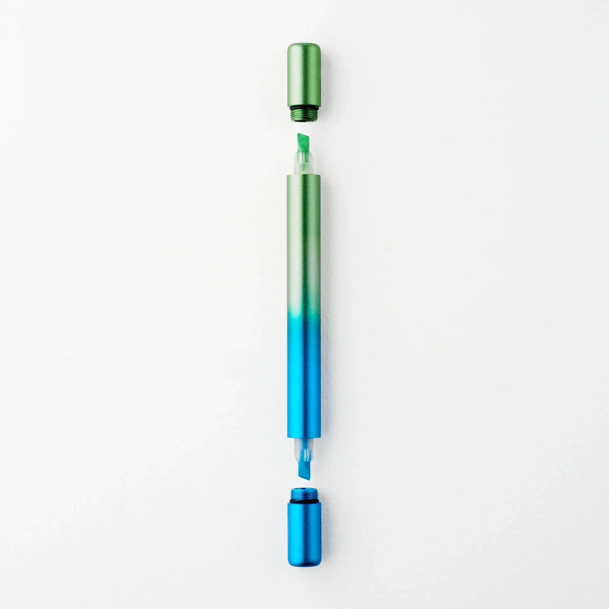 Tom's Studio Ori Refillable Highlighters Blue and Green Uncapped