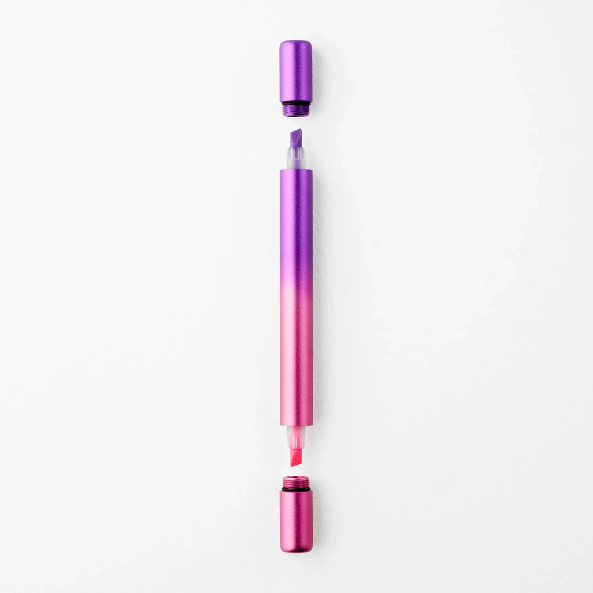 Tom's Studio Ori Refillable Highlighters Pink and Purple Uncapped