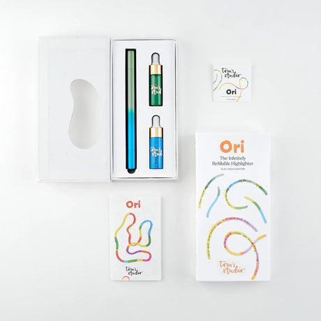 Tom's Studio Ori Refillable Highlighters Blue and Green
